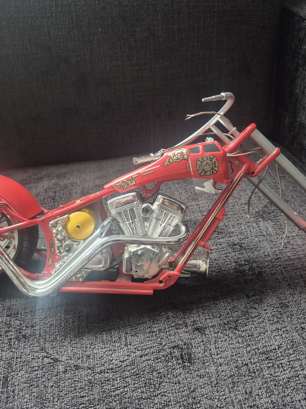 1/6 20” ORANGE COUNTY CHOPPER FDNY Fire Bike Ertl Motorcycle Diecast  20 inches